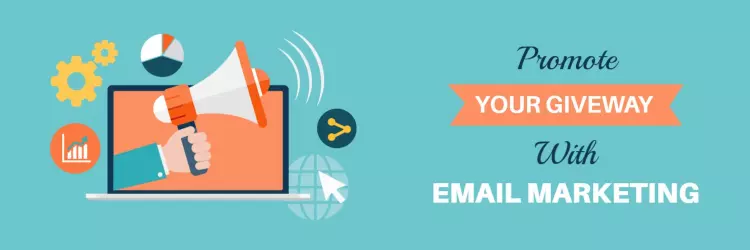Engaging Giveaway Promotion with Graphic Elements Email Banner Template