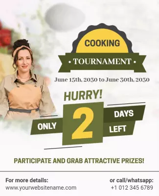 Engaging Green Cooking Tournament Countdown Poster Template