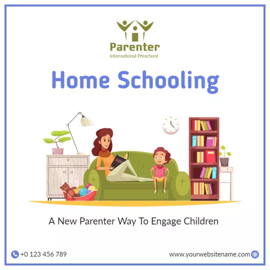 Engaging Home Schooling Activities for Preschool Children Ad Template