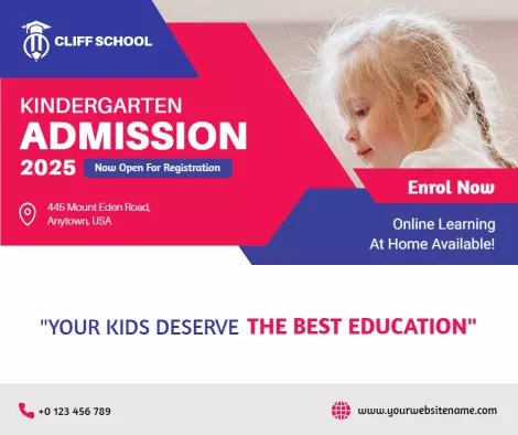 Engaging Kindergarten Admission Promotion for Quality Education Ad Template
