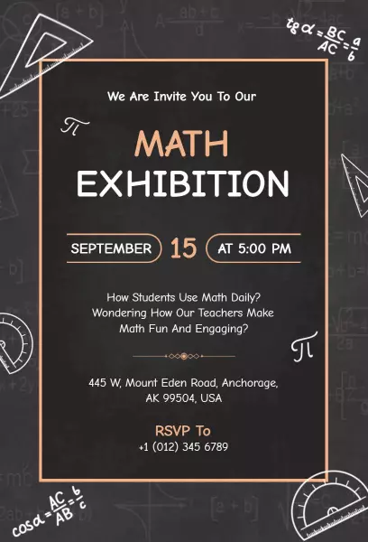 Engaging Math Learning Innovative Exhibition Invitation Template