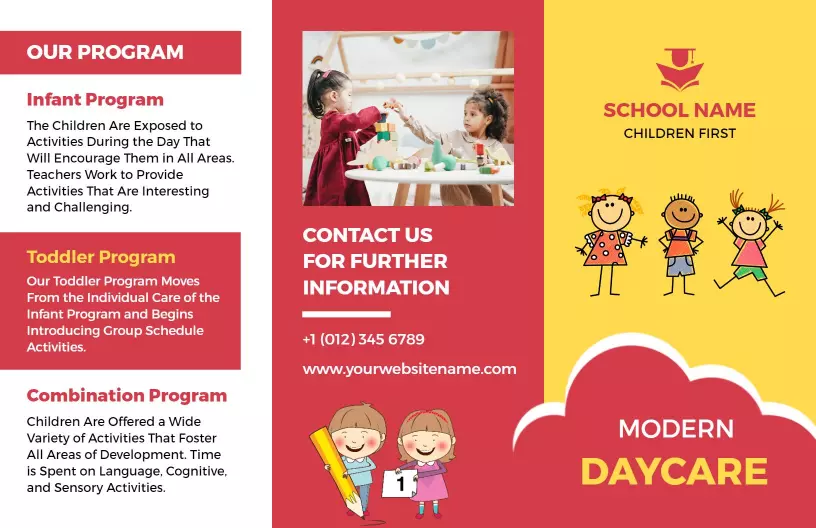 Engaging Modern Daycare Programs and Activities Brochure Template