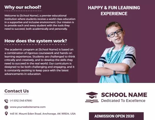 Engaging Modern Education Experience and Learning Benefits Brochure Template