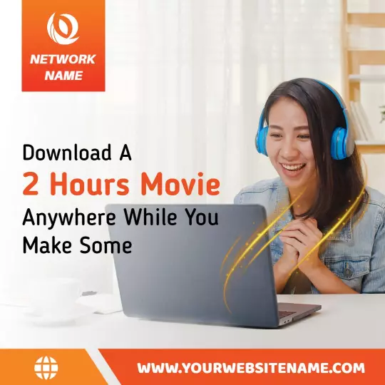 Engaging Movie Download Service Promotion for Streaming Platform Ad Template