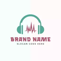 Engaging Music Design Featuring Vibrant Headphones Logo Template