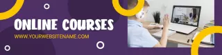 Engaging Online Courses with Purple Background LinkedIn Banner Template