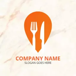 Engaging Orange Culinary Tools Representing Restaurant Company Logo Template