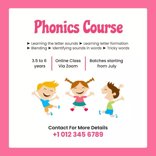 Engaging Phonics Course for Kids Aged 3.5 to 6 Ad Template
