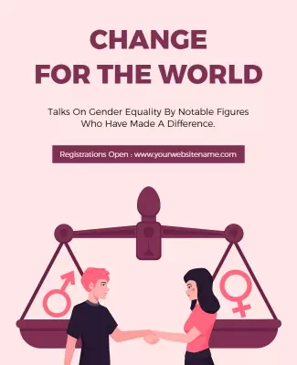 Engaging Pink Gender Equality Conference Poster Template