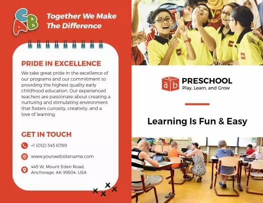 Engaging Preschool Learning and Activities School Brochure Template