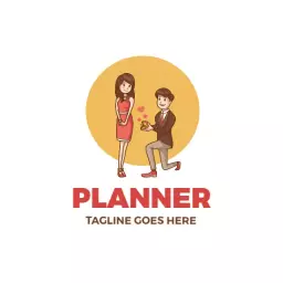 Engaging Proposal Scene Celebrating Love with Event Planner Logo Template
