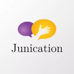 Engaging Purple and Yellow Communication Design Expressing Ideas Logo Template