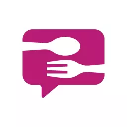 Engaging Purple Culinary Chat Icon for Restaurant Branding Logo Template