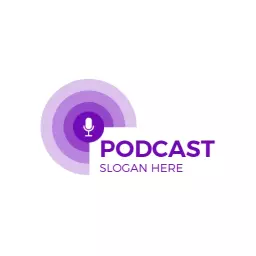 Engaging Purple Sound Waves Representing Podcasting Journey Logo Template