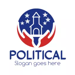 Engaging Red and Blue Circle Representing Political Unity Logo Template