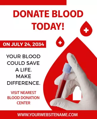 Engaging Red Blood Donation Awareness Campaign Poster Template