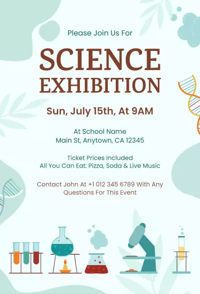 Engaging Science Exhibition Interactive Event Invitation Template