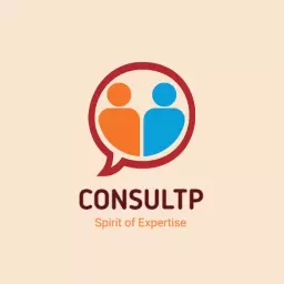 Engaging Soft Orange and Blue Consult Company Logo Template