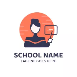 Engaging Teacher Illustration Depicting School Learning Logo Template