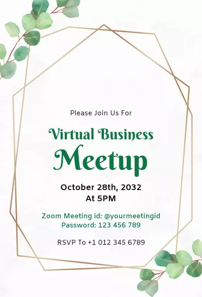 Engaging Virtual Business Meetup Networking Invitation Template