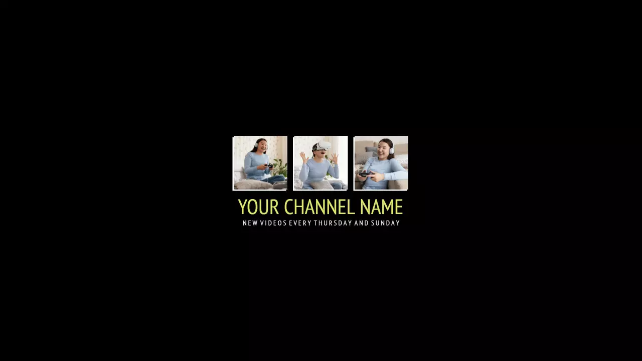 Engaging Vlog Channel with Attractive Photo Collage YouTube Banner Template