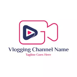 Engaging Vlogging Channel Design with Play Button Logo Template