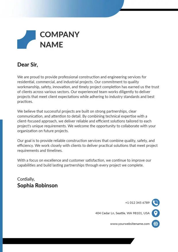 Engineering and Design Company Letterhead Template