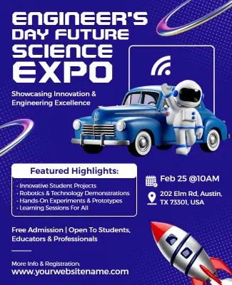 Engineer's Day and Innovation Science Expo Flyer Template