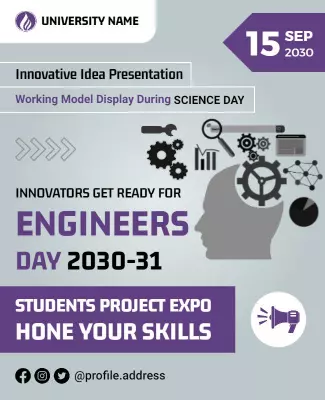 Science Expo Engineers Day Flyer Template