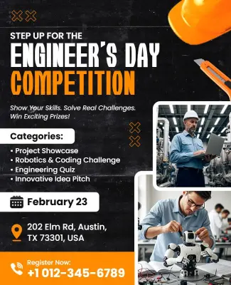 Engineer's Day Skills Competition Flyer Template