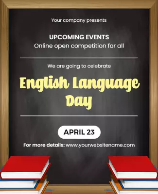 English Language Day Celebration Flyer Template