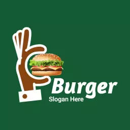 Enjoy Delicious Burgers with a Fun Hand Gesture Logo Template
