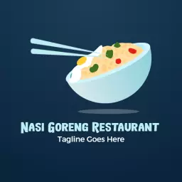 Enjoy Delicious Nasi Goreng in a Fun Restaurant Logo Template