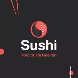 Enjoy Delicious Sushi with Bold Colors and Creative Design Logo Template
