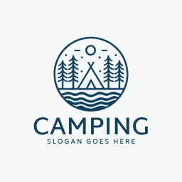 Enjoy Nature with Tranquil Scene of Camping Adventures Logo Template