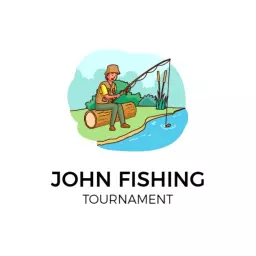 Enjoy Outdoor Adventures at the John Fishing Tournament Logo Template