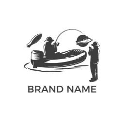 Enthralling Black and White Design Showcasing Fishing Logo Template