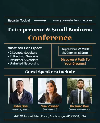 Entrepreneur and Small Business Conference Flyer Template