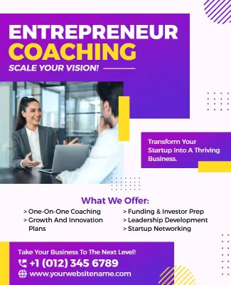 Entrepreneur Business Coaching Services Flyer Template