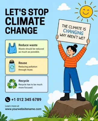 Environmental Awareness and Climate Change Action Poster Template