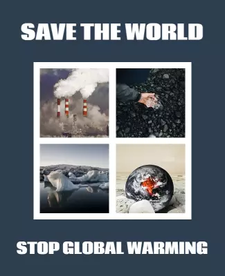 Environmental Awareness Call to Action Global Warming Poster Template