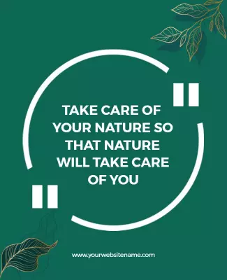 Inspirational Green Nature Care Quote Flyer Template
