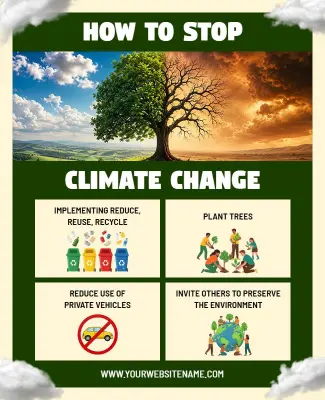Environmental Awareness Climate Change Actions Poster Template