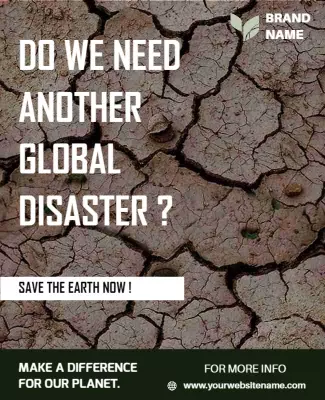 Environmental Awareness Earth Crisis Campaign Poster Template