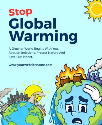 Environmental Awareness Global Warming Poster Template