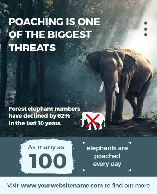 Environmental Awareness Poaching Threats Elephant Poster Template