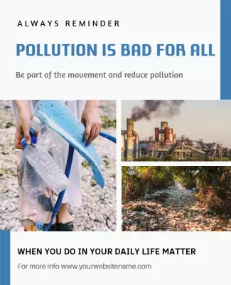Environmental Awareness Pollution Reduction Movement Poster Template