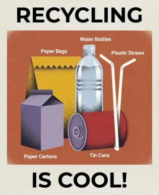 Environmental Awareness Recycling Poster Template