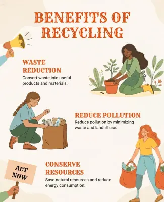Environmental Benefits of Recycling Poster Template