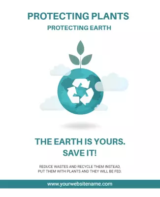 Eco-Friendly Green Plant Conservation Awareness Flyer Template